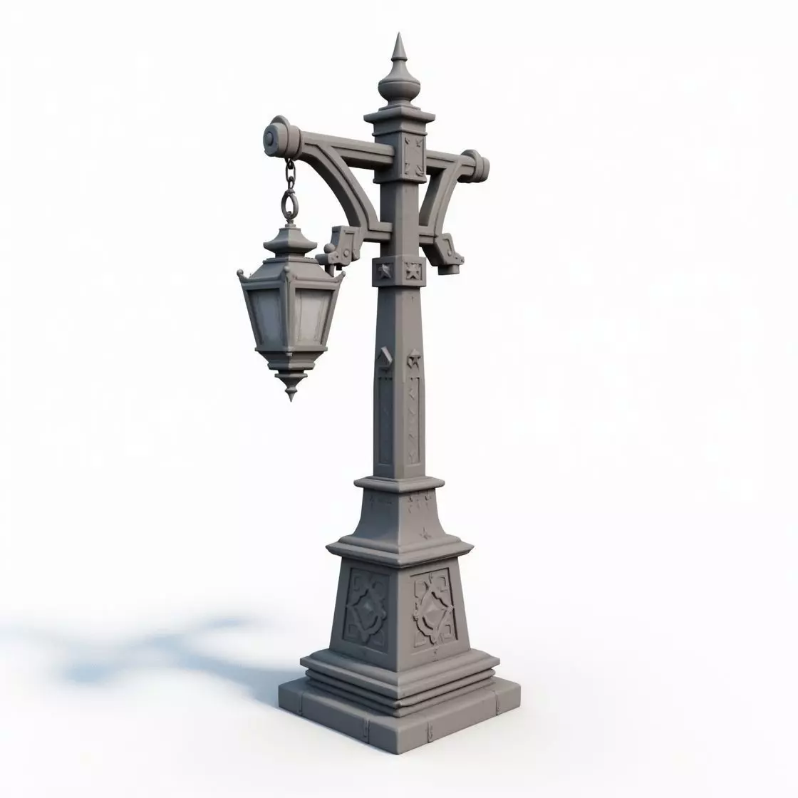 medieval street lamp 3D print model_0