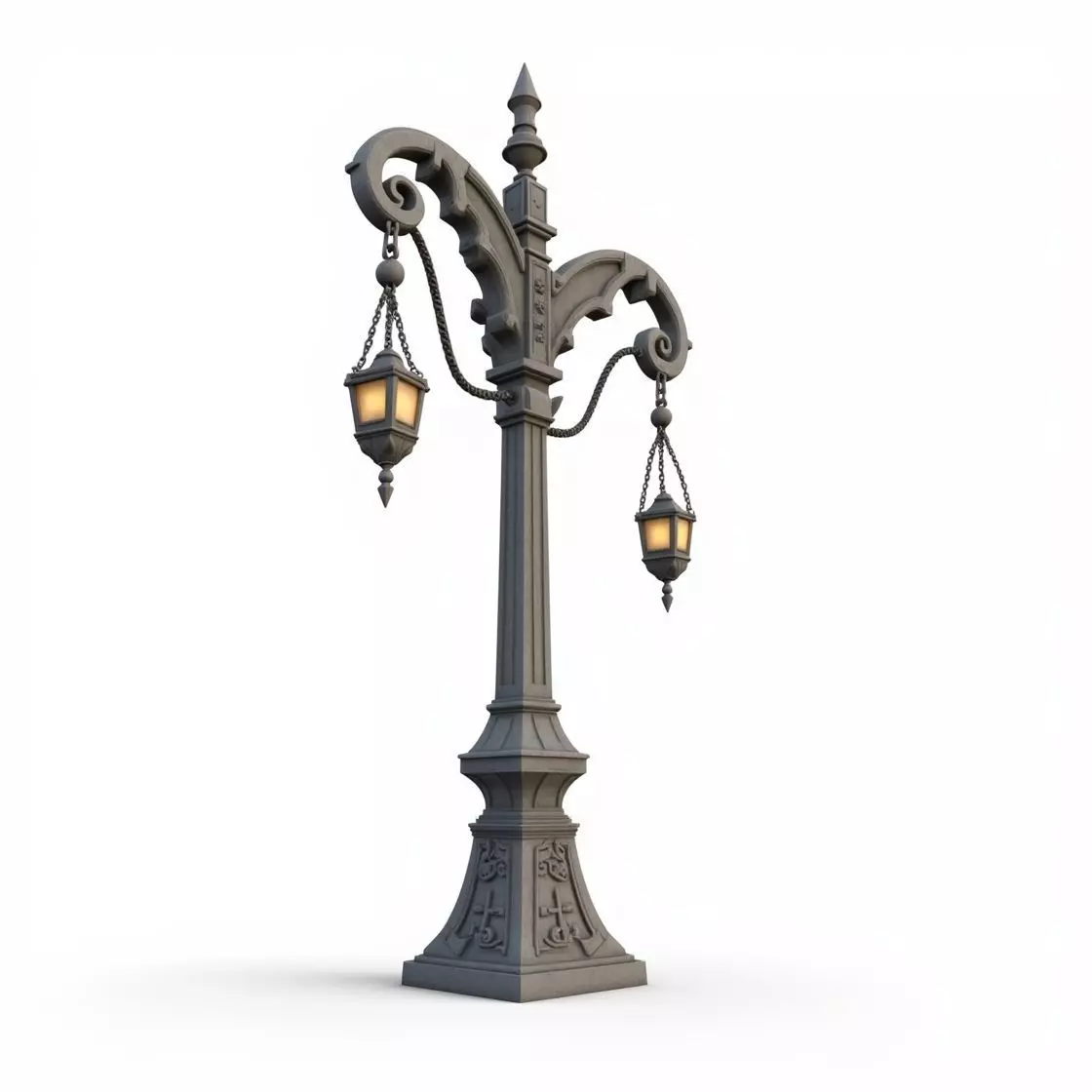 medieval street lamp 3D print model