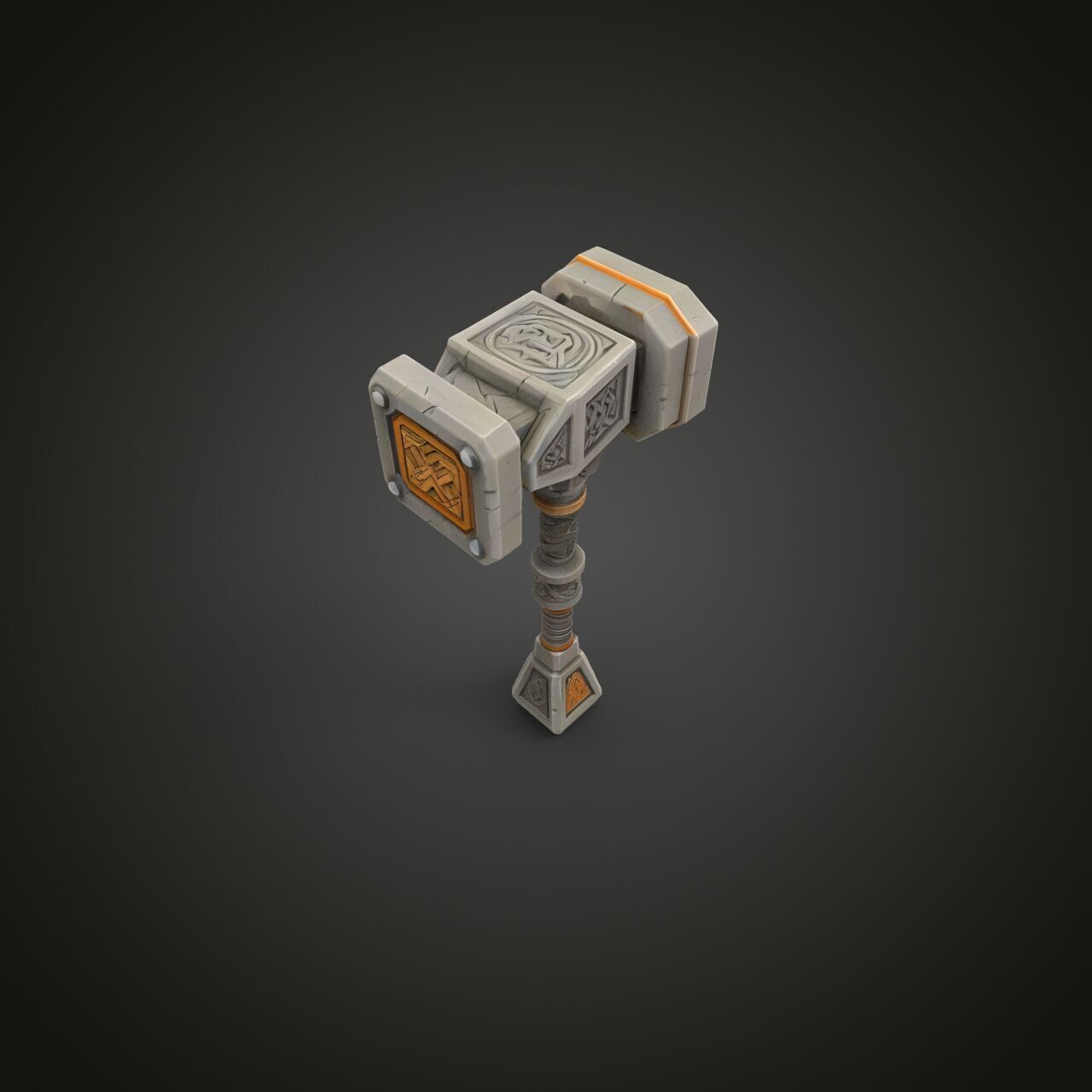 fantasy hammer 3D print model_5