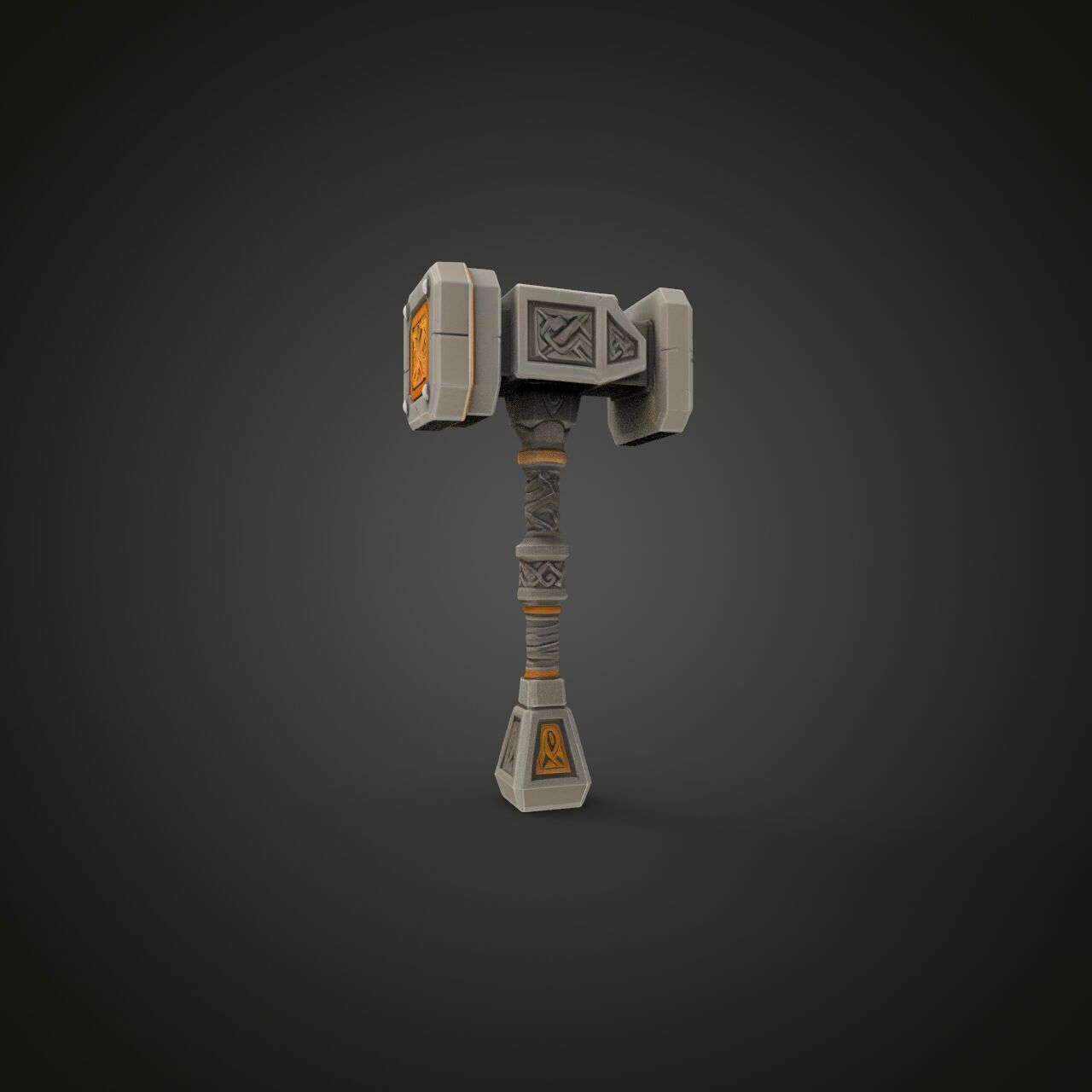 fantasy hammer 3D print model_3