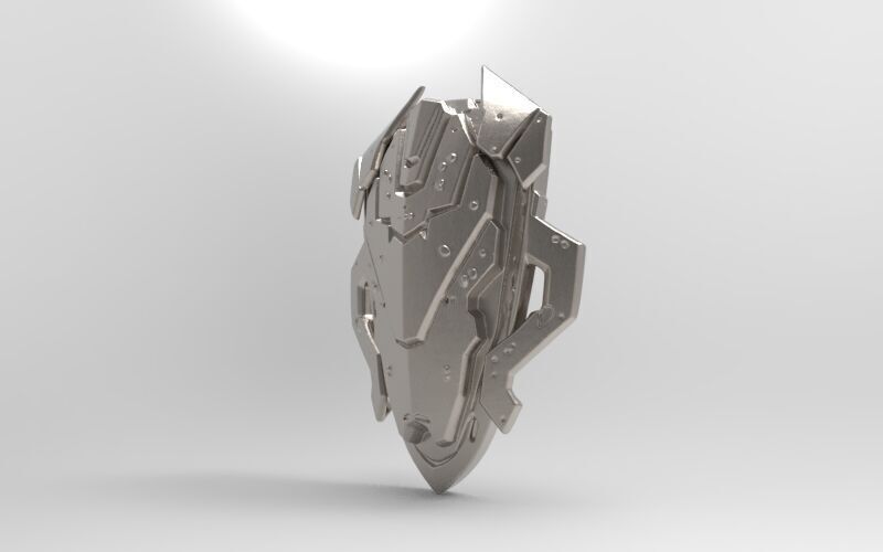 sci-fi fantasy shield 3D print model_3