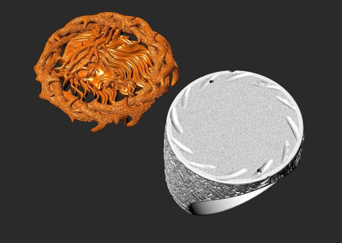 A RING WITH JESUS IN A CROWN OF THORNS 3D print model_6