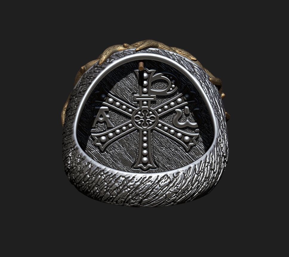 A RING WITH JESUS IN A CROWN OF THORNS 3D print model_9