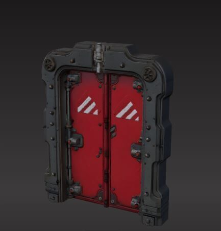 futuristic sci-fi door 3D print model_3
