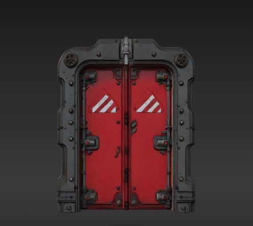 futuristic sci-fi door 3D print model_1