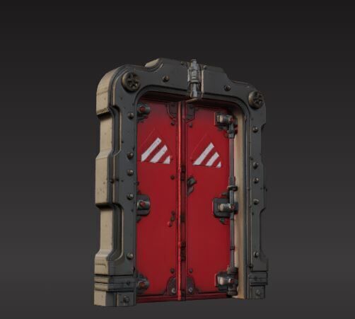 futuristic sci-fi door 3D print model_4