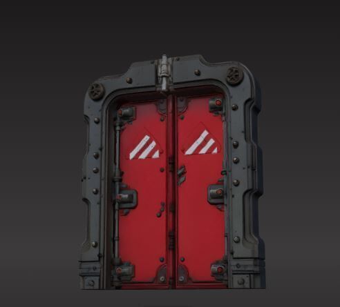 futuristic sci-fi door 3D print model_2