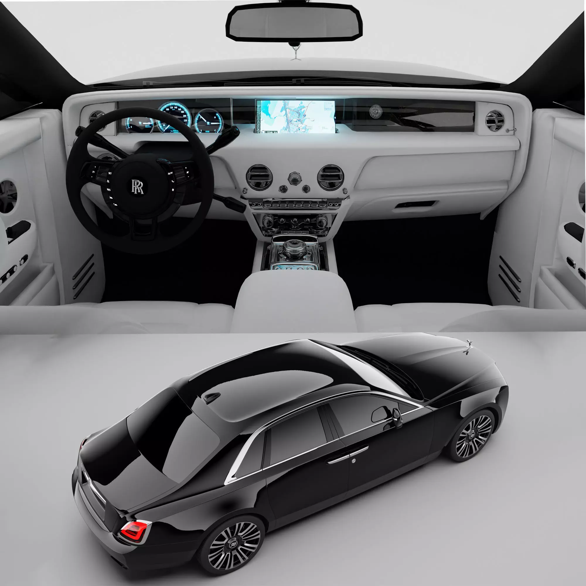 2021 Rolls-Royce Ghost With Inteiror 3D model_0