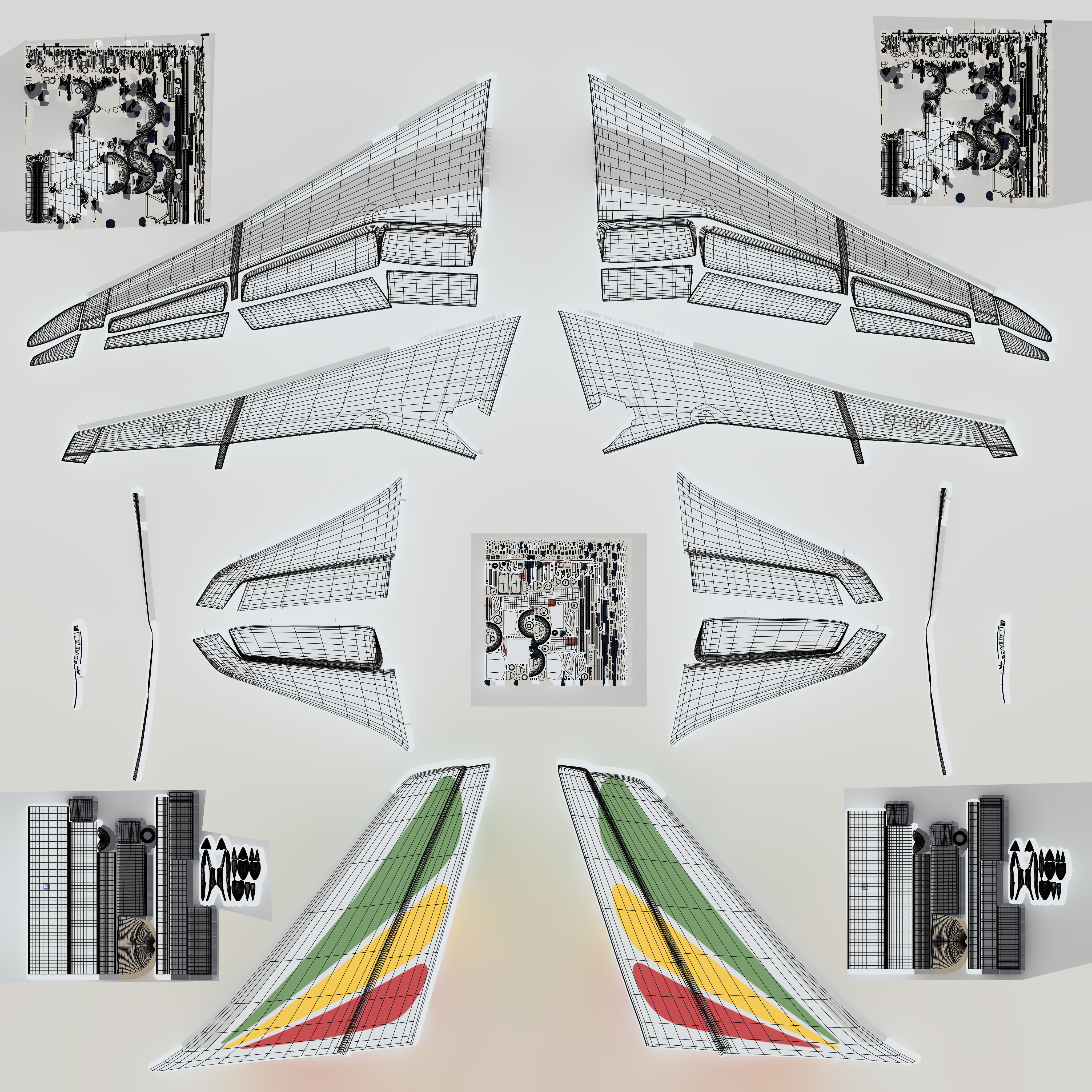 Airbus A350 3D model_11