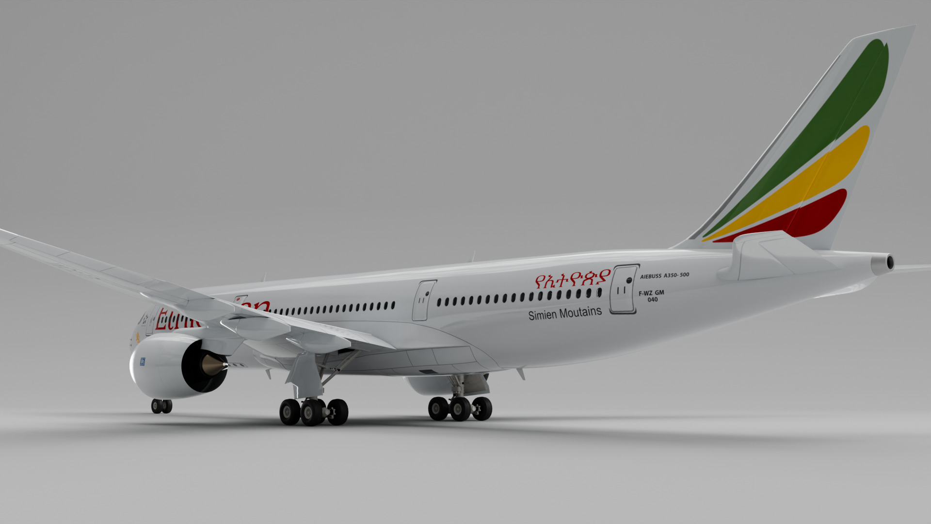 Airbus A350 3D model_6