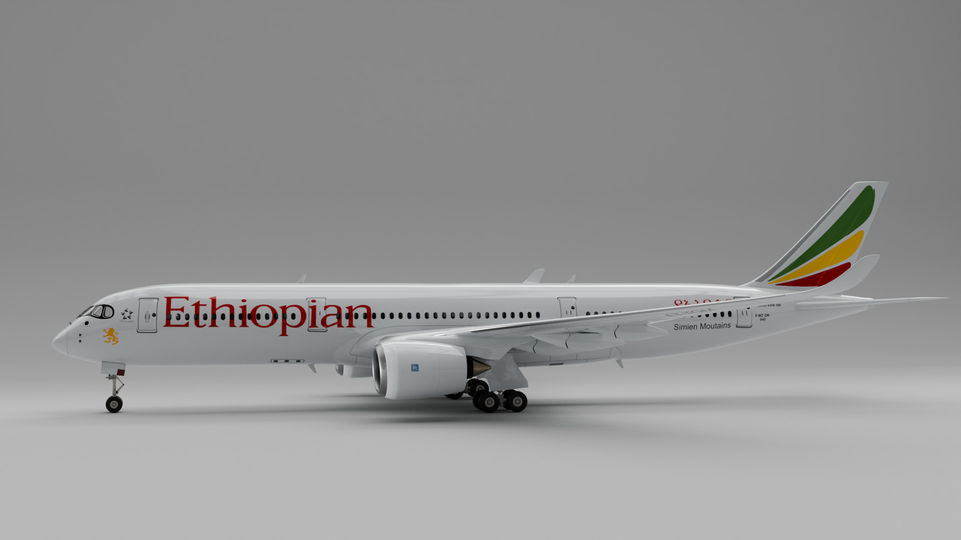 Airbus A350 3D model_5