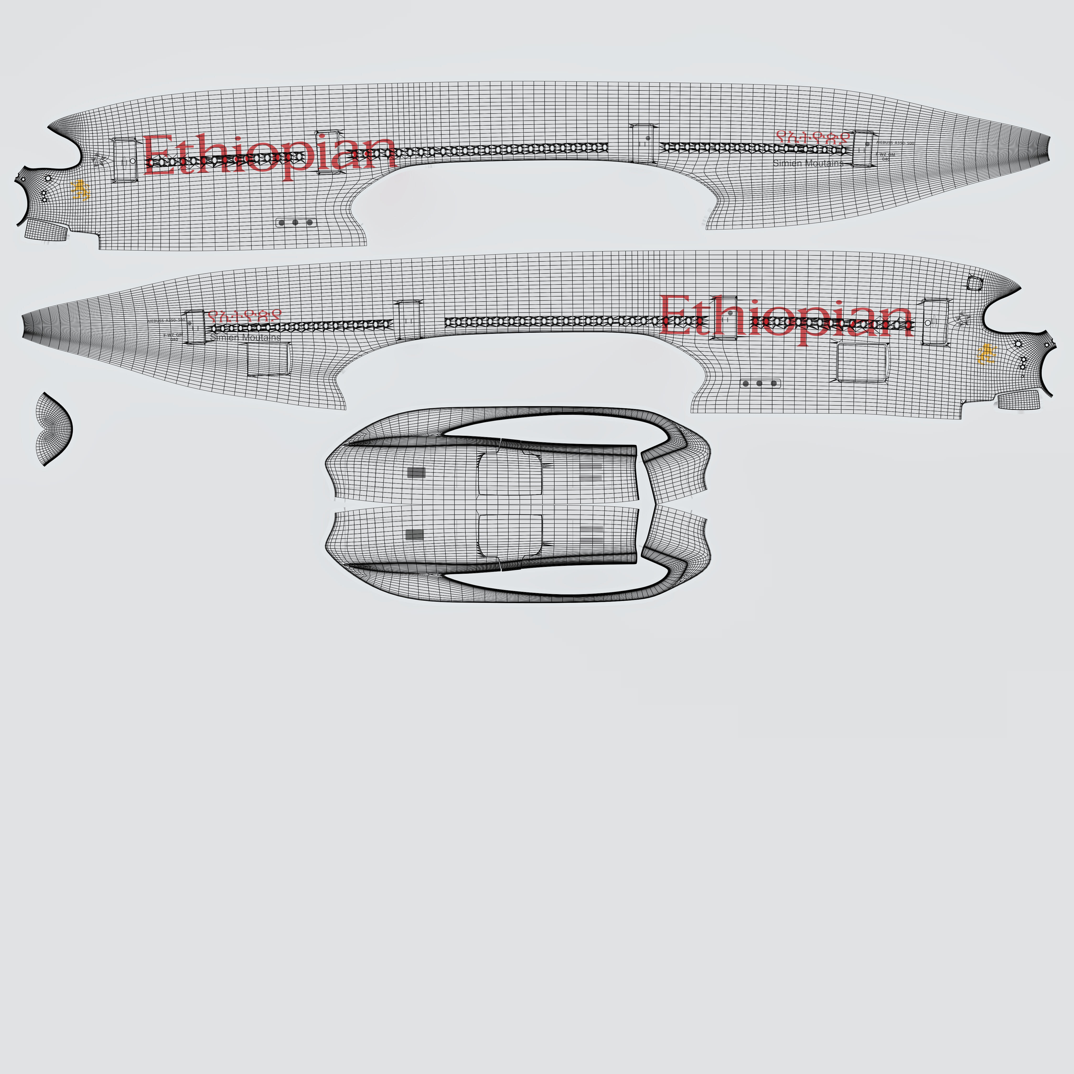 Airbus A350 3D model_12