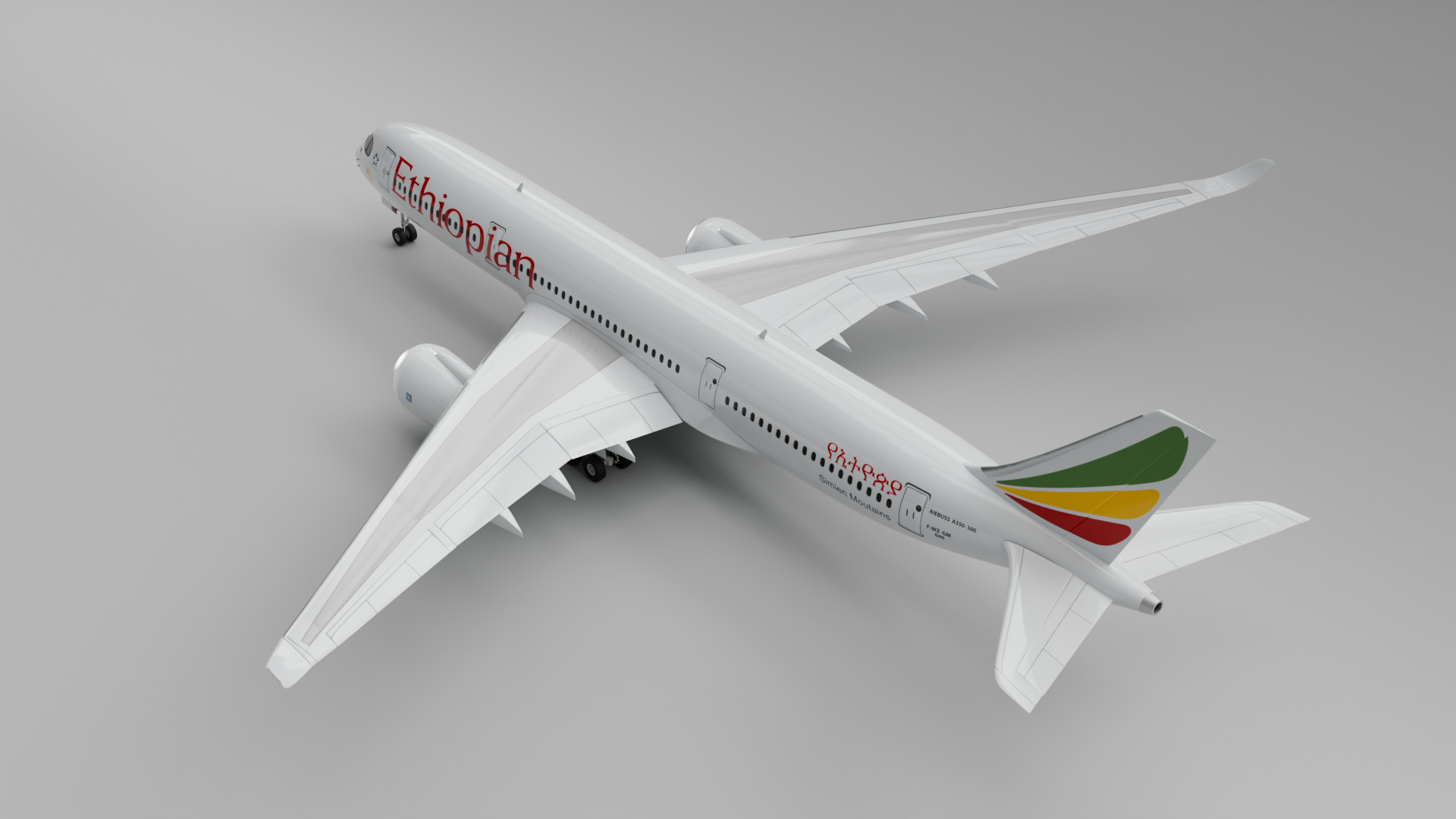 Airbus A350 3D model_4