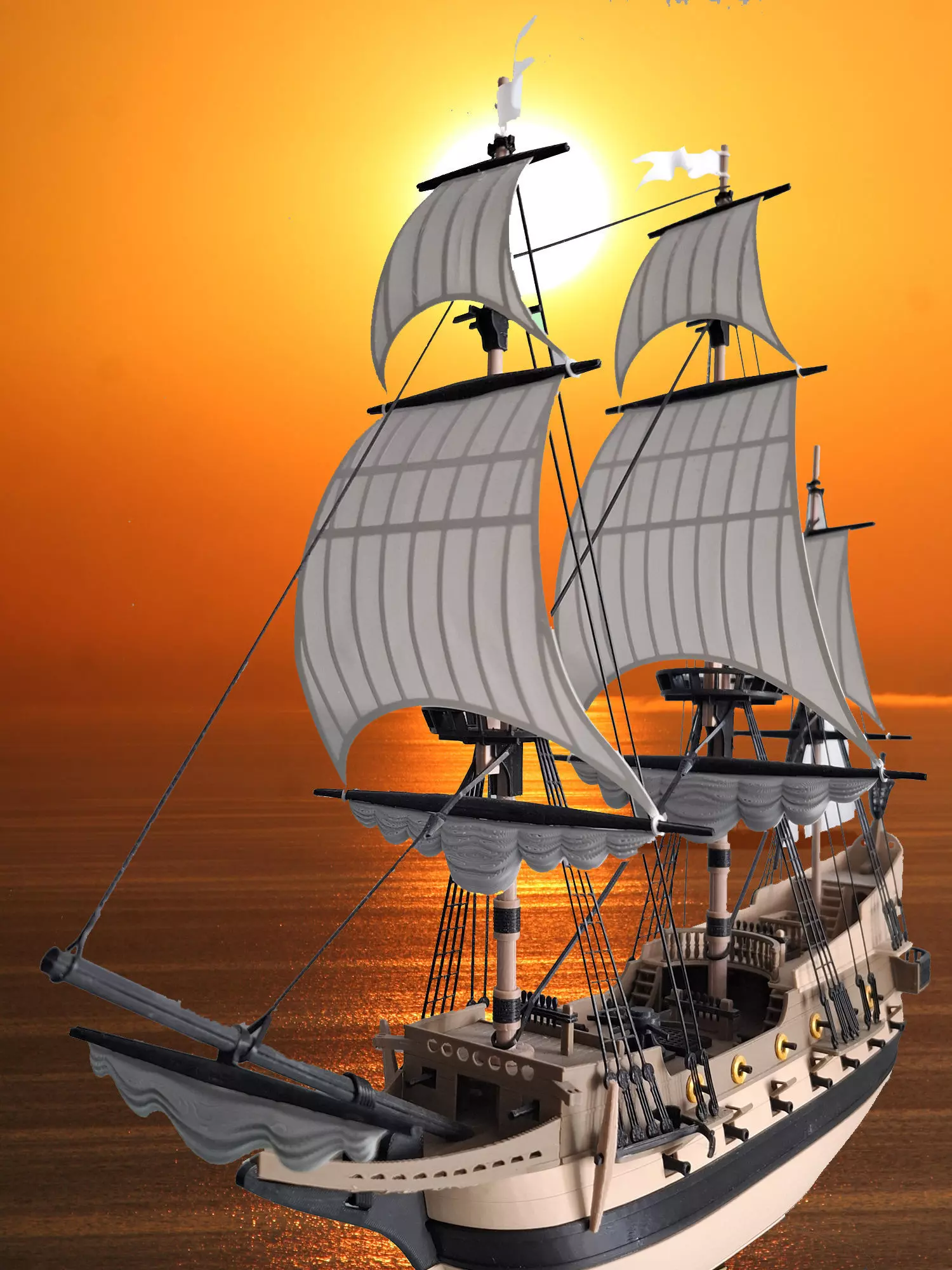 Galleon Model a Hobby and Unique Interior Decoration 3D print model_0
