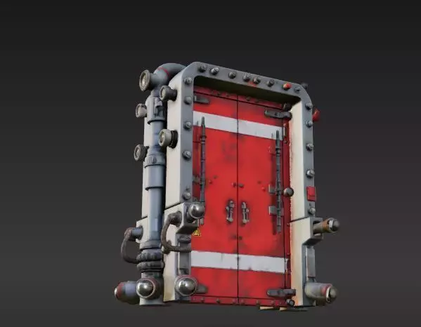 futuristic sci-fi door 3D print model_0