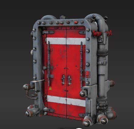 futuristic sci-fi door 3D print model_4