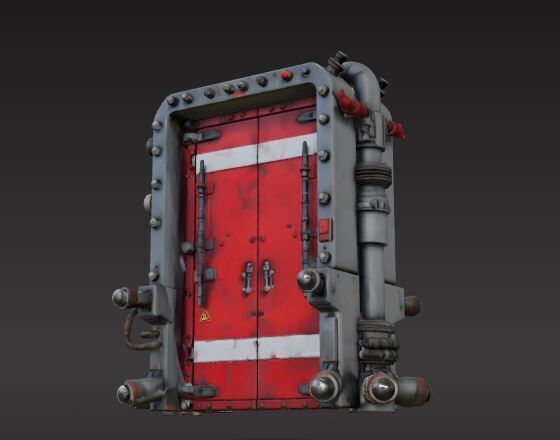 futuristic sci-fi door 3D print model_3