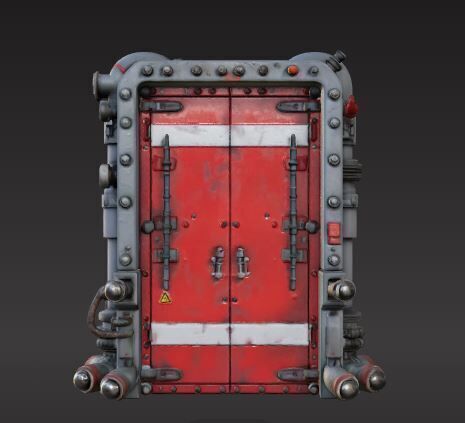 futuristic sci-fi door 3D print model_2