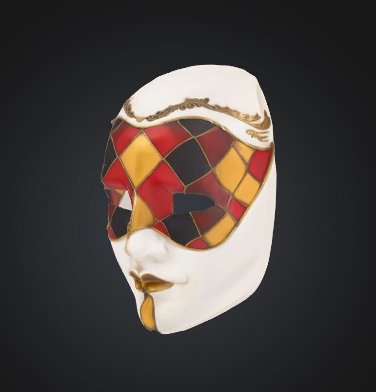 Unisex Pattern Prom Face Mask - Prom Unisex Embroidered Mask 3D print model_24