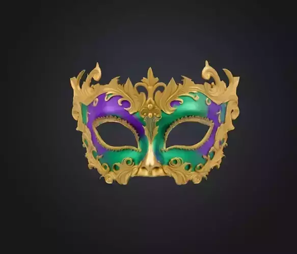 Medieval Masquerade Face Mask - Prom Embroidered Mask