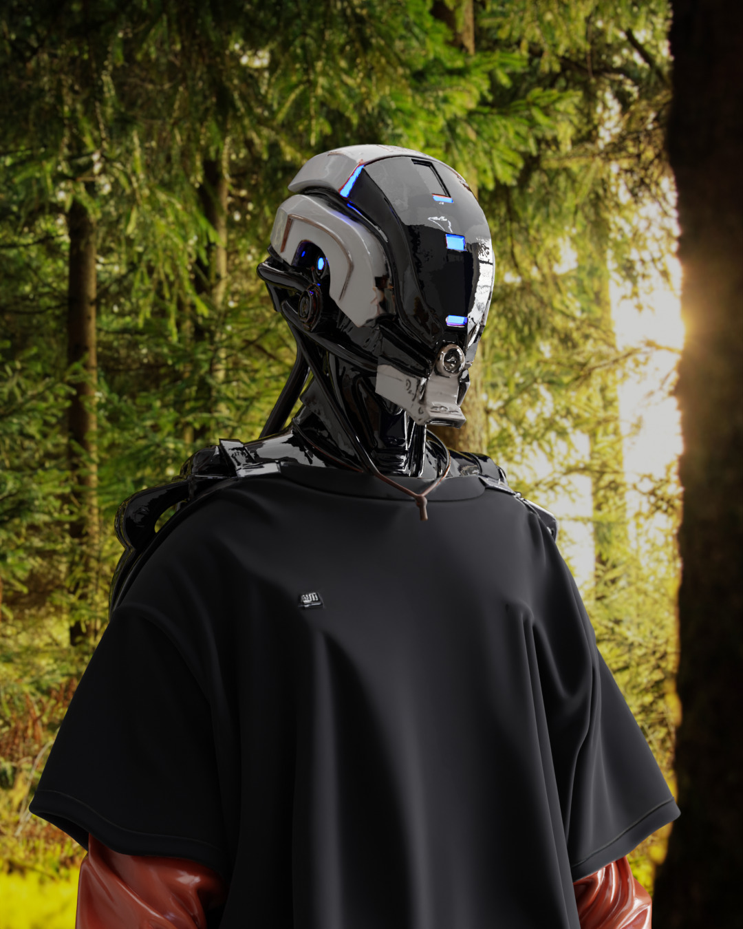 Futuristic Sci-Fi Robot High Detail 3D model_1