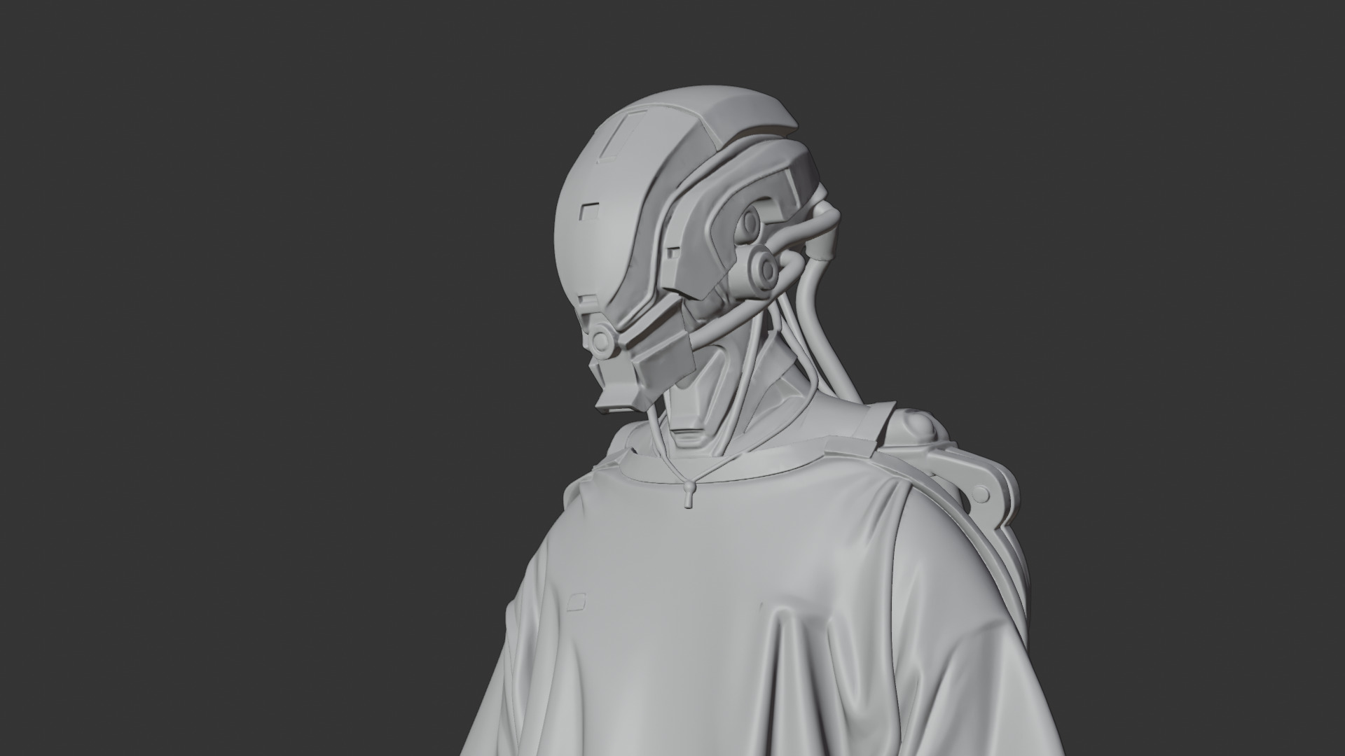 Futuristic Sci-Fi Robot High Detail 3D model_4