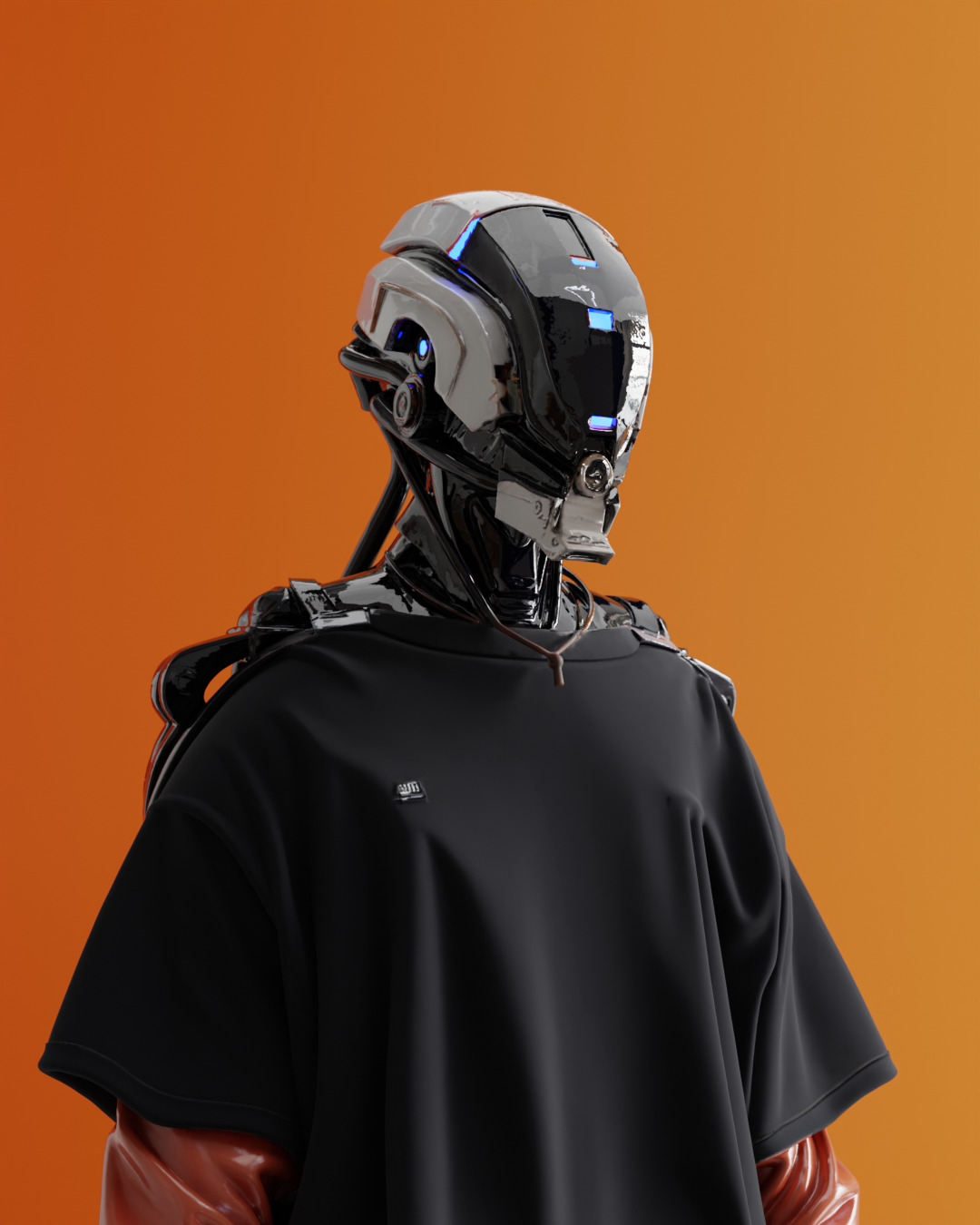 Futuristic Sci-Fi Robot High Detail 3D model_3