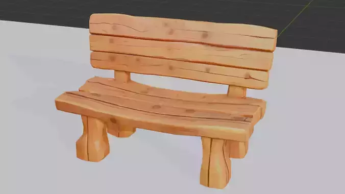 Realistic Wooden Bench 3d Model 10K Poly FBX OBJ STL