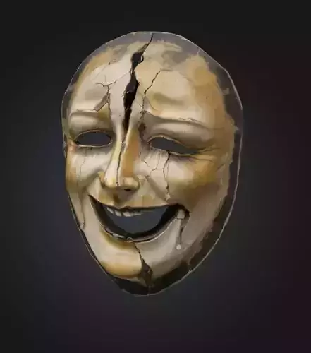 Horror Smile Broken Face Mask - Prom Helloween Embroidered Mask 3D print model