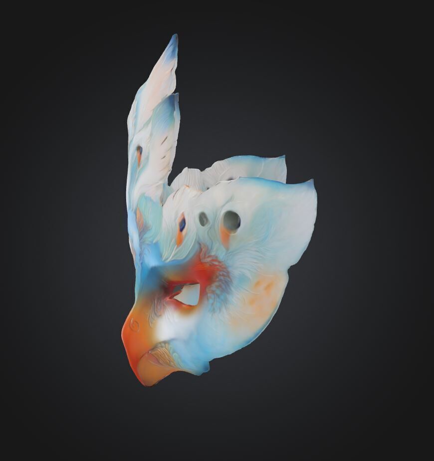 Masquerade Swan Mask - Prom Animal Swan Bird Embroidered Mask  3D print model_19