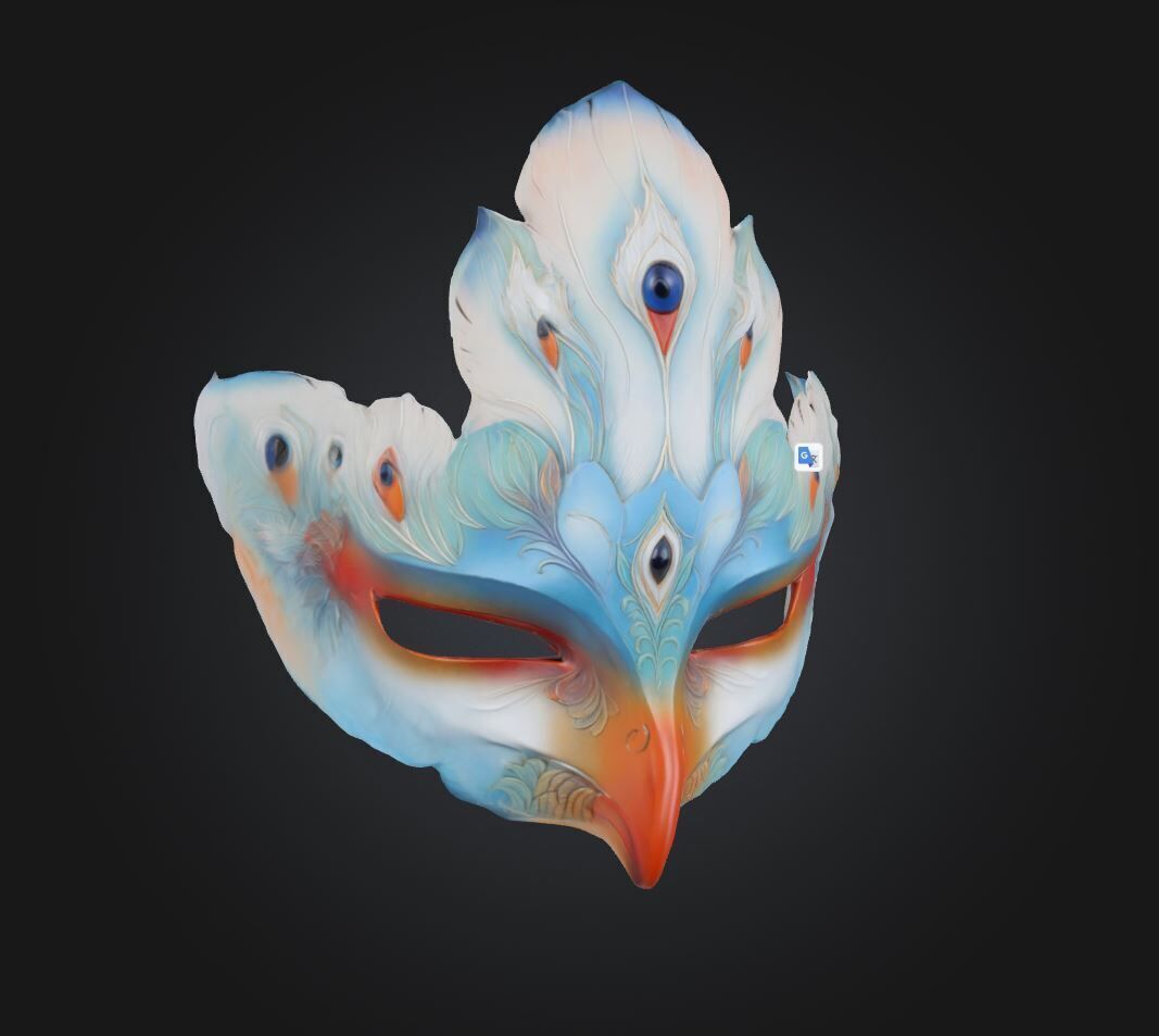 Masquerade Swan Mask - Prom Animal Swan Bird Embroidered Mask  3D print model_37