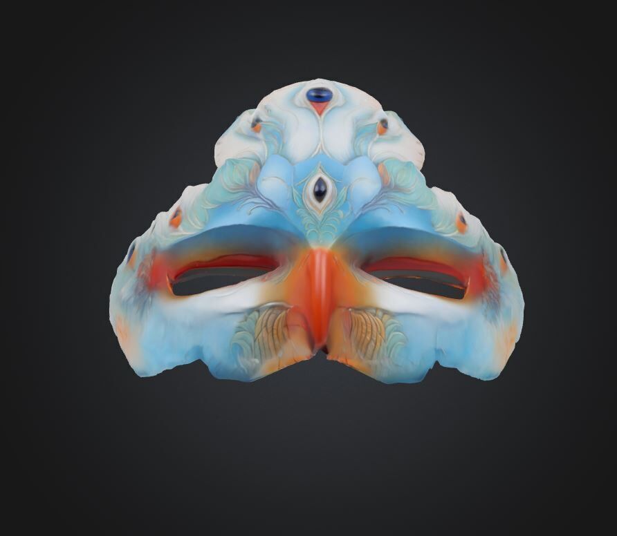 Masquerade Swan Mask - Prom Animal Swan Bird Embroidered Mask  3D print model_6