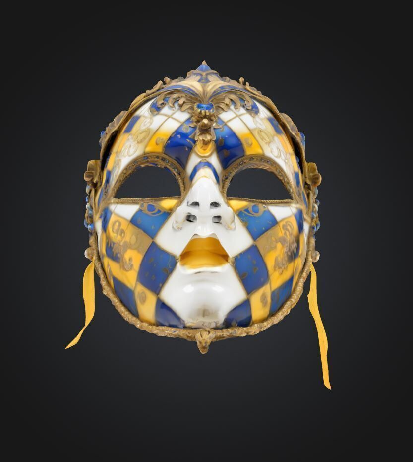 Masquerade Full Face Mask - Prom Unisex Embroidered Mask 3D print model_37