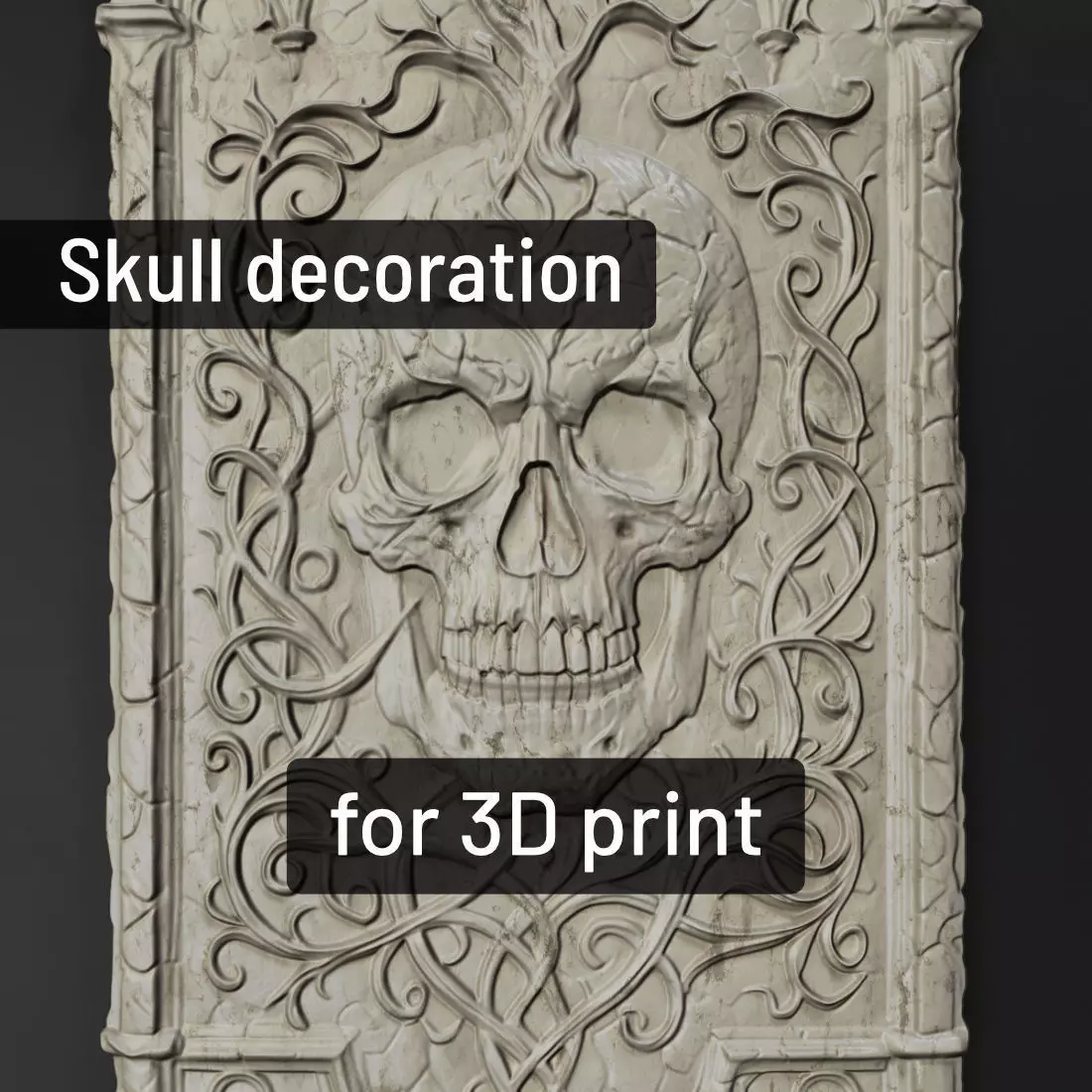 Skull - decoration 3D print model_0