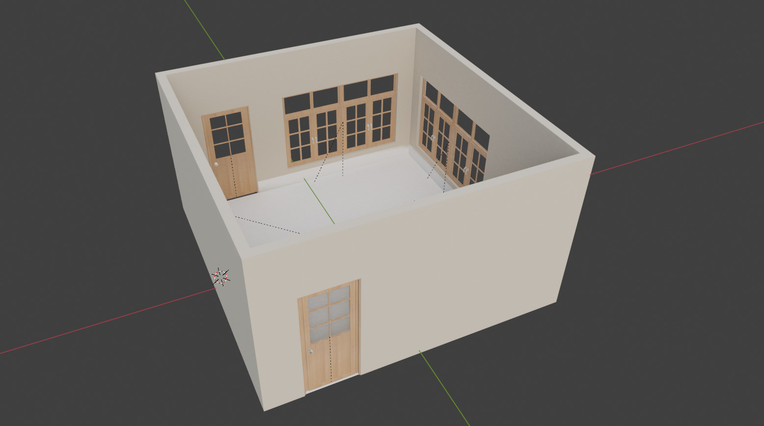 Bedroom Low-poly 3D model_4