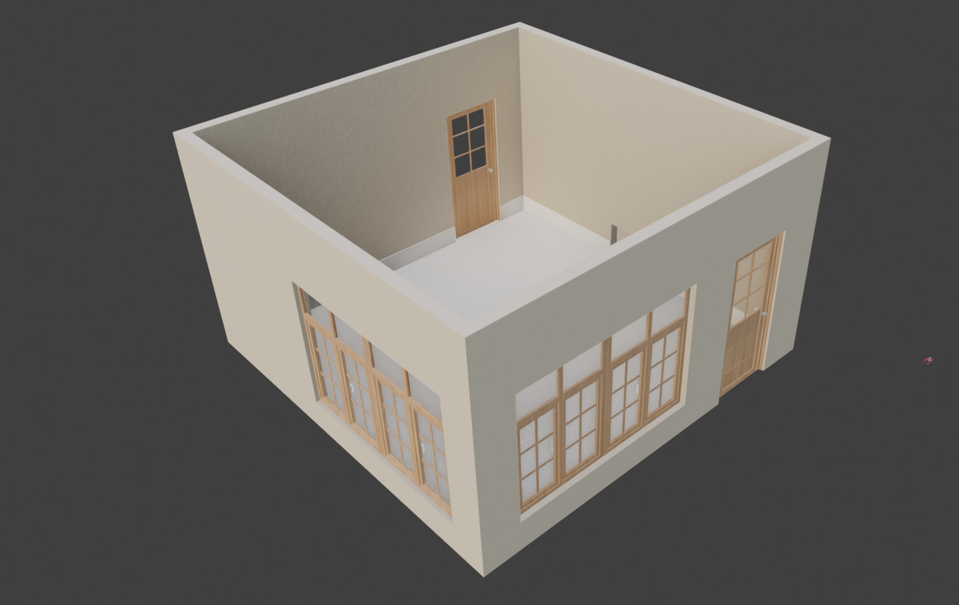 Bedroom Low-poly 3D model_2