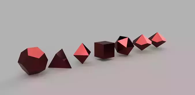 Blank Polyhedral Dice Set  Sharp Edges 3D Printable