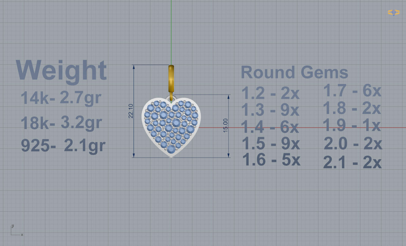 Heart Pendant 3D print model_3
