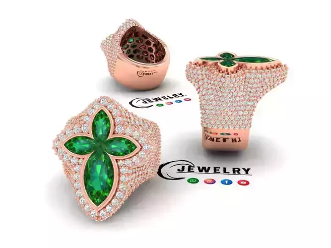 Custom Marquise Diamond Cross Iceout Ring - Marquise Ring 