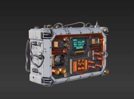 sci-fi electronic module 3D print model_2