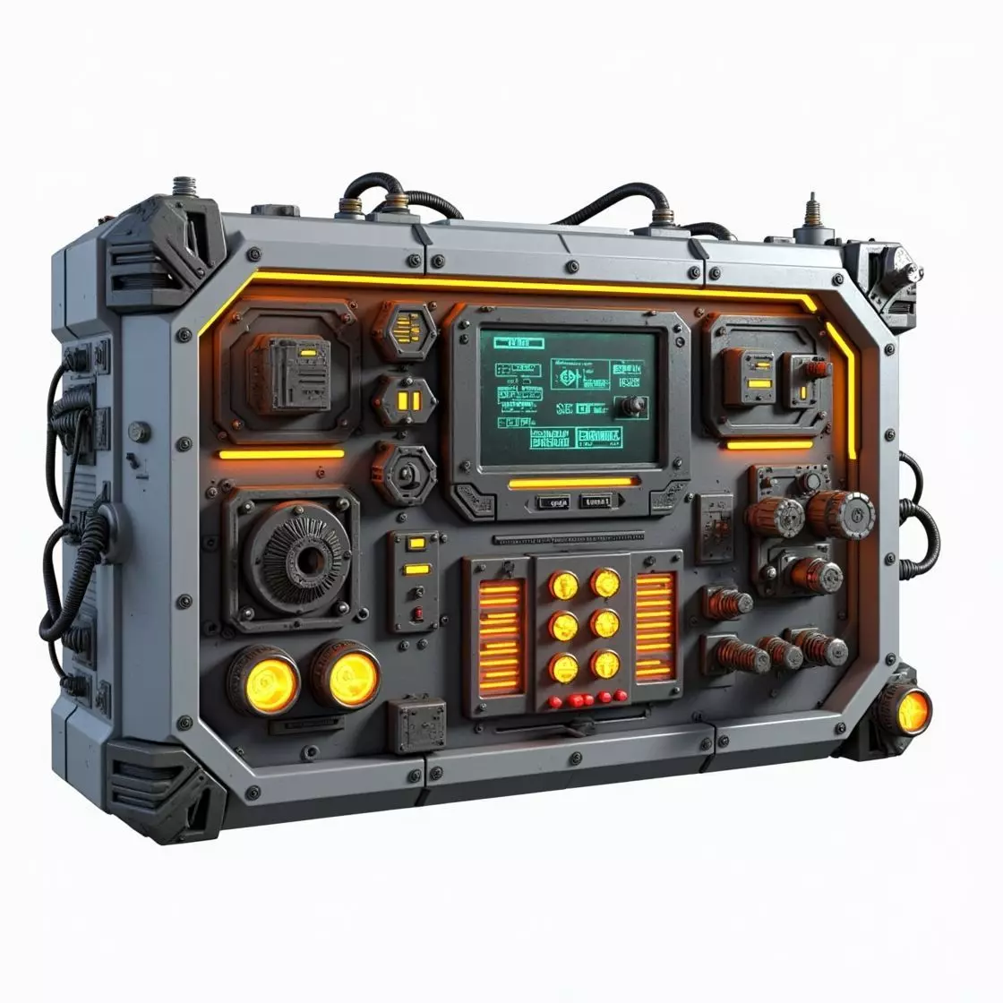 sci-fi electronic module 3D print model_0