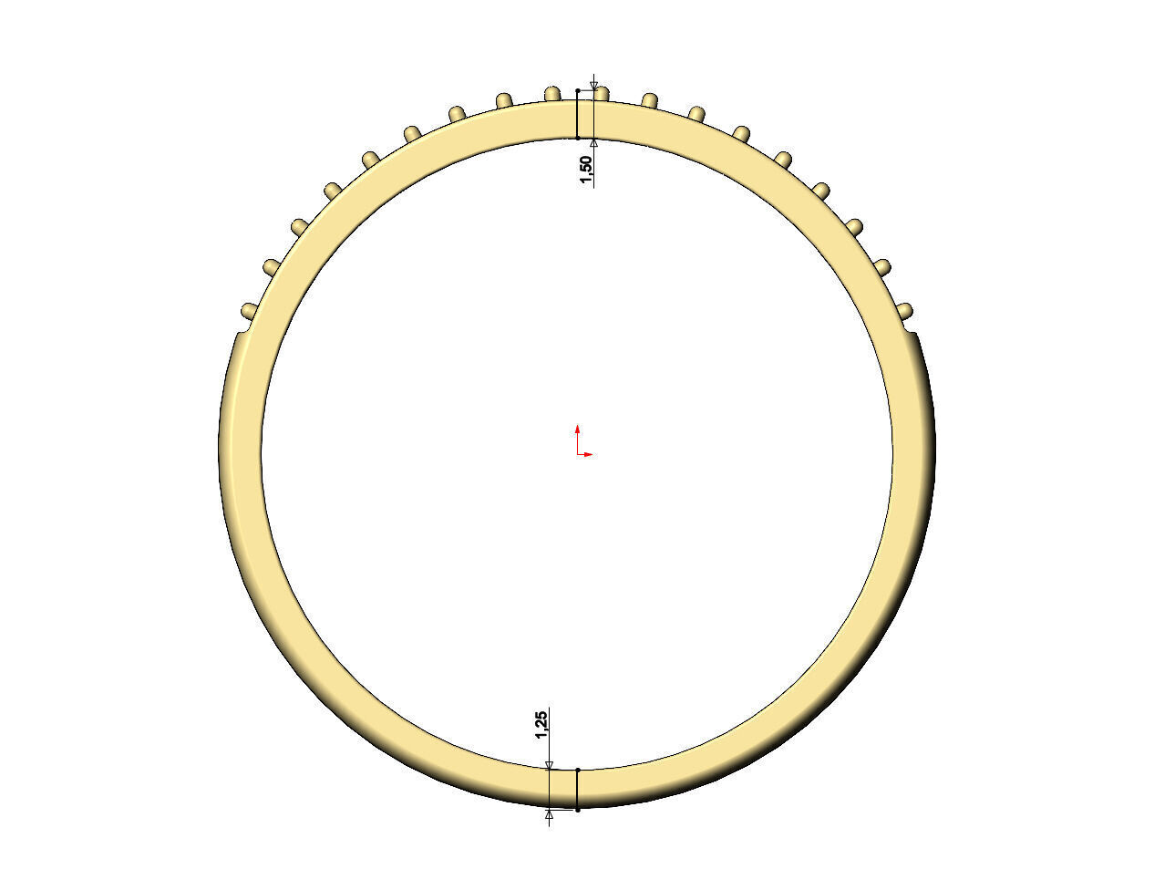 Triple simple half eternity diamond stacker band US sizes 7to10 3D print model_6