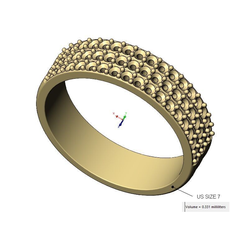 Triple simple half eternity diamond stacker band US sizes 7to10 3D print model_14