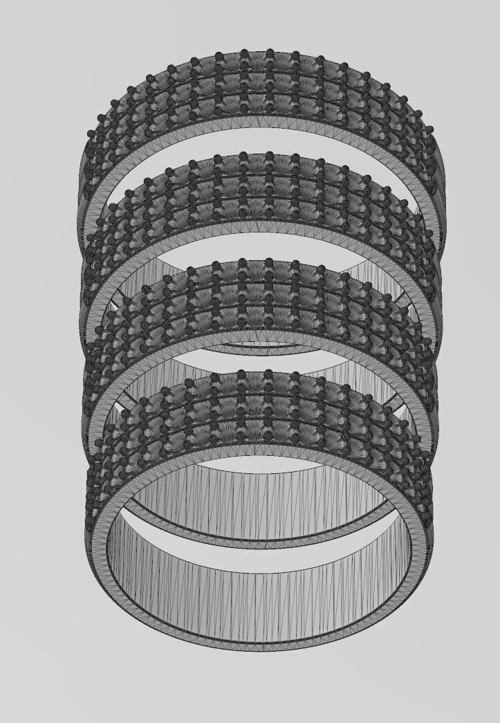 Triple simple half eternity diamond stacker band US sizes 7to10 3D print model_13