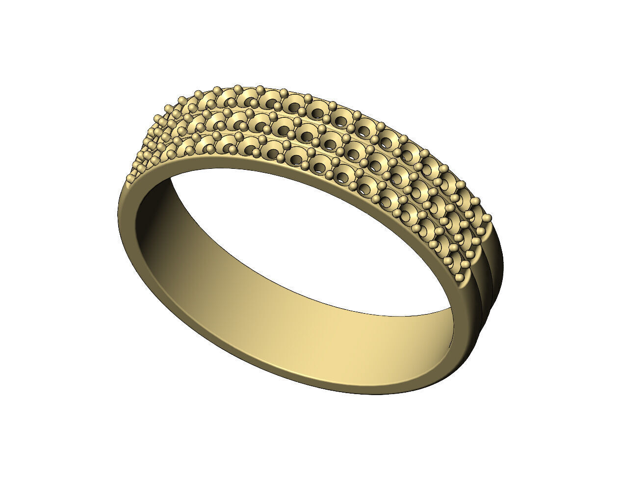 Triple simple half eternity diamond stacker band US sizes 7to10 3D print model_5