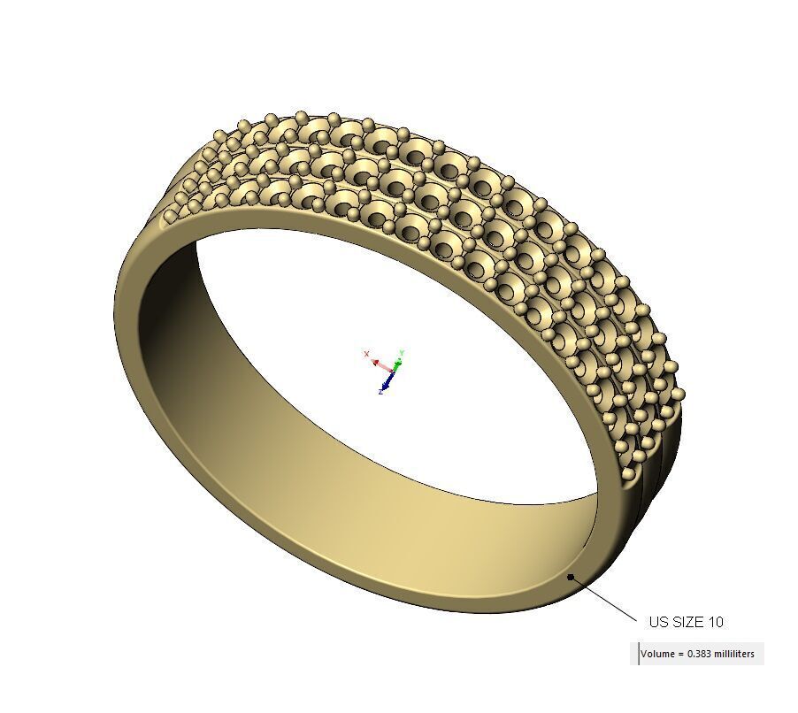 Triple simple half eternity diamond stacker band US sizes 7to10 3D print model_11