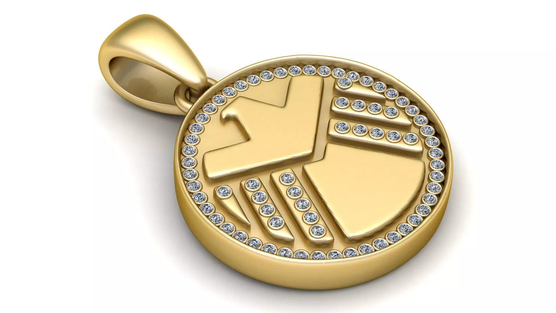 Geometric gold pendant 3D print model