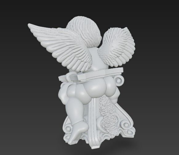 3D Printable BaroqueRococo Style Baby Angel Statue 3D model_11