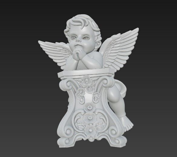 3D Printable BaroqueRococo Style Baby Angel Statue 3D model_13