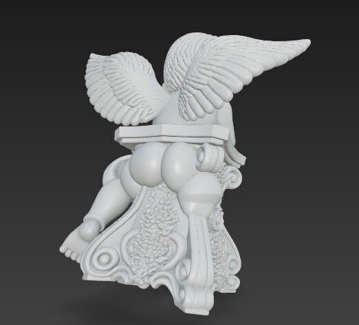 3D Printable BaroqueRococo Style Baby Angel Statue 3D model_10